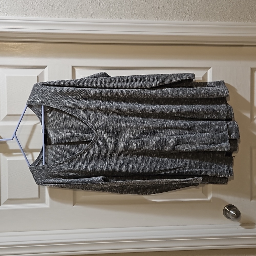 Gray scoop neck top